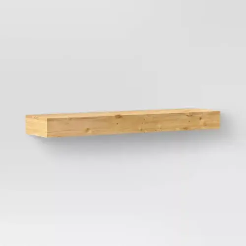 Floating Light Wood Shelf Natural